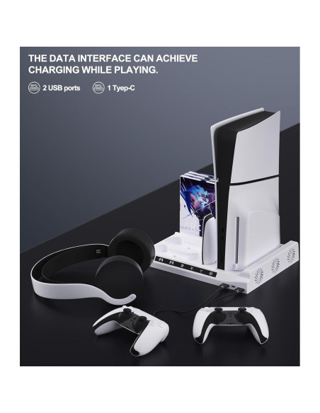 Estación de Enfriamiento BGGUANG PS5 Slim con Cargador Estación de Enfriamiento BGGUANG PS5 Slim con Cargador