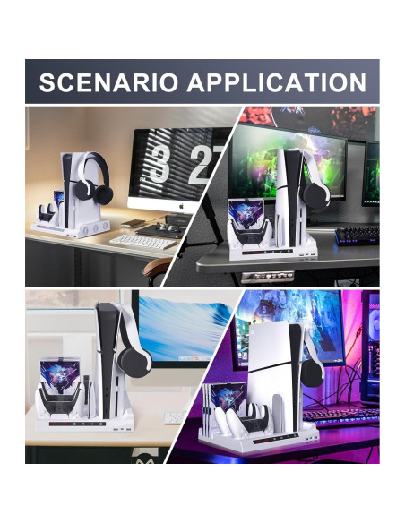 Estación de Enfriamiento BGGUANG PS5 Slim con Cargador Estación de Enfriamiento BGGUANG PS5 Slim con Cargador