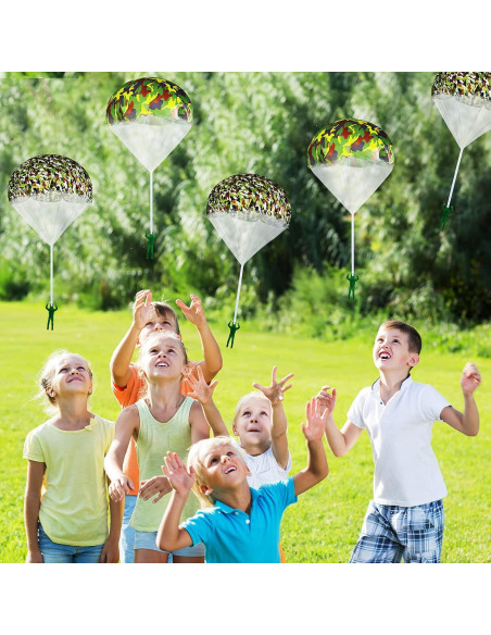 Juguetes Paracaídas Aoriher 12 Pcs para Niños al Aire Libre