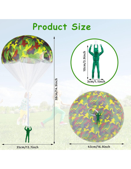 Juguetes Paracaídas Aoriher 12 Pcs para Niños al Aire Libre
