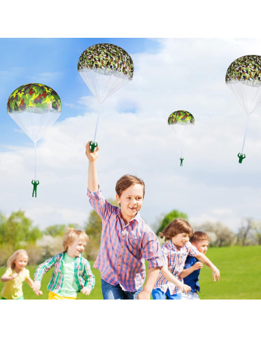 Juguetes Paracaídas Aoriher 12 Pcs para Niños al Aire Libre