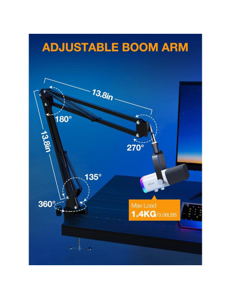 Brazo de Boom Micrófono SUNMON para HyperX QuadCast y más