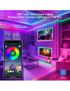 Luces de Cuerda LED RGB 6 m Neón Control Remoto IP65 2