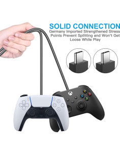 Cargador Rápido PS5 KOOWOD 2 Cables USB C 3A 5FT 2