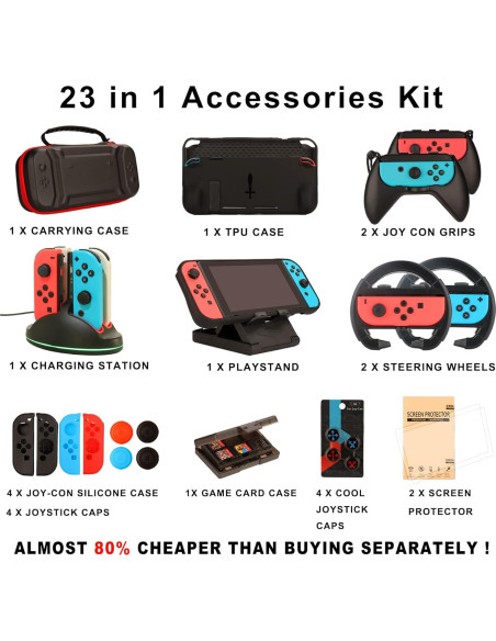 Kit de Accesorios para Nintendo Switch RTop 23 en 1