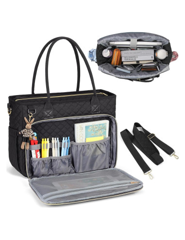 Bolsa Tote RAINSMORE para Laptop 15.6" Negra con Aislante