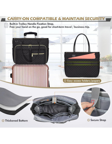 Bolsa Tote RAINSMORE para Laptop 15.6" Negra con Aislante