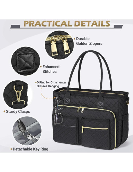 Bolsa Tote RAINSMORE para Laptop 15.6" Negra con Aislante