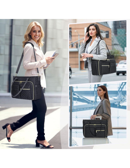 Bolsa Tote RAINSMORE para Laptop 15.6" Negra con Aislante