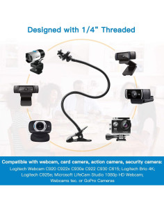 Soporte para Webcam Pipishell PIWS01 Flexible 64 cm Negro 2