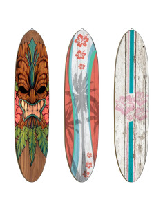Gerrii 3 Piezas Decoración de Pared Tabla de Surf 60x13.6cm