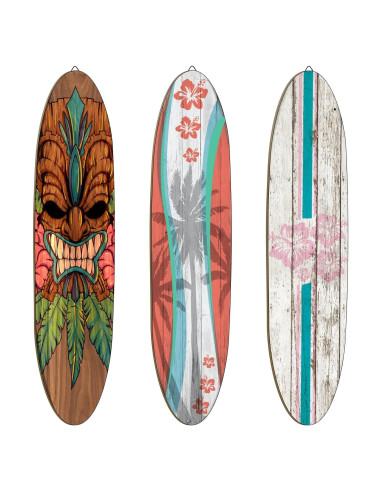 Gerrii 3 Piezas Decoración de Pared Tabla de Surf 60x13.6cm