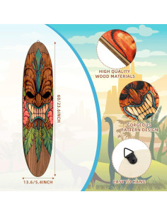 Gerrii 3 Piezas Decoración de Pared Tabla de Surf 60x13.6cm 2