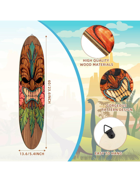 Gerrii 3 Piezas Decoración de Pared Tabla de Surf 60x13.6cm Gerrii 3 Piezas Decoración de Pared Tabla de Surf 60x13.6cm