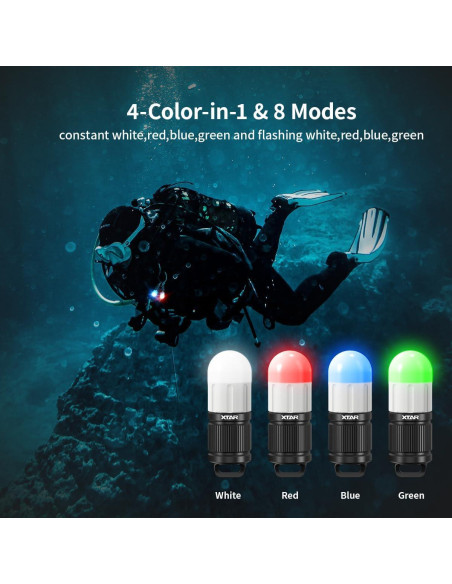 Baliza de Buceo XTAR SD1 4 Colores 8 Modos 100m