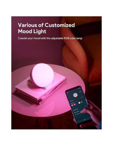 Lámpara de Mesa Hifree Táctil RGB Control por Voz 12cm