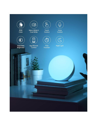 Lámpara de Mesa Hifree Táctil RGB Control por Voz 12cm