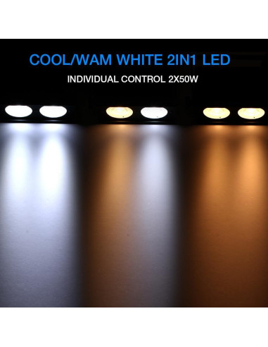 Luz de Lavado LED OPPRAY 2x50W DMX512 Sin Parpadeo