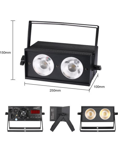 Luz de Lavado LED OPPRAY 2x50W DMX512 Sin Parpadeo