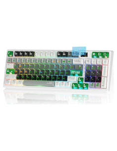 Teclado Mecánico Inalámbrico Womier M90 Blanco RGB