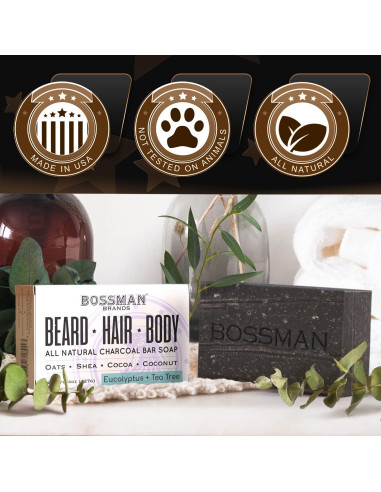 Jabón en Barra 4 en 1 Bossman Eucalipto y Árbol de Té 108.9 g