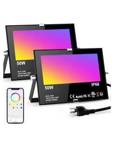 Luces de Inundación LED RGB 50W ChangM 2 Paquete IP66