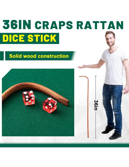 Juego de Mesa Craps Leyndo con Dados y Palo de Ratan