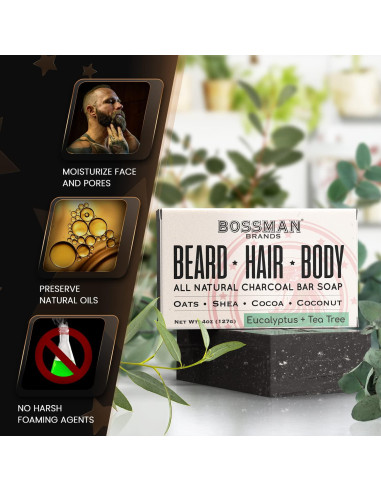 Jabón en Barra 4 en 1 Bossman Eucalipto y Árbol de Té 108.9 g