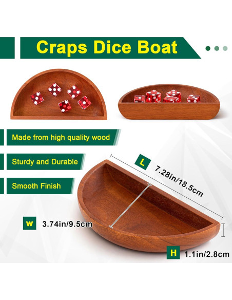 Juego de Mesa Craps Leyndo con Dados y Palo de Ratan