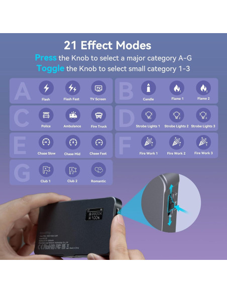 Luz de Video RGB SmallRig P96L LED Portátil 2500-8000K Luz de Video RGB SmallRig P96L LED Portátil 2500-8000K