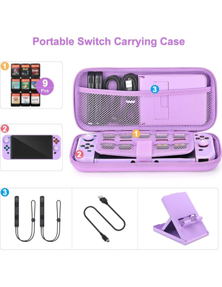 Kit de Accesorios Younik 17 en 1 para Switch Morado