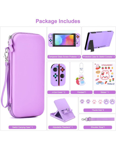 Kit de Accesorios Younik 17 en 1 para Switch Morado
