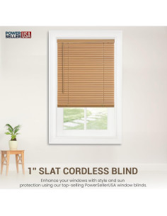 Persianas Sin Cable PowerSellerUSA 39x64cm Vinilo Madera 2