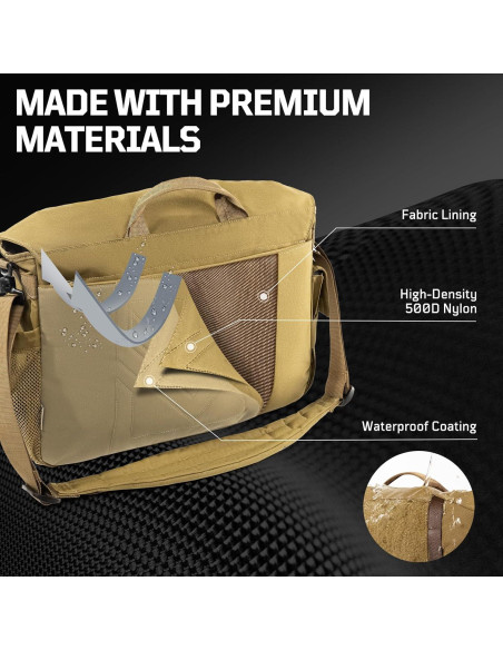 Bolsa Mensajera Táctica Unisex 1TG - Resistente al Agua 36.9x12.5x26cm