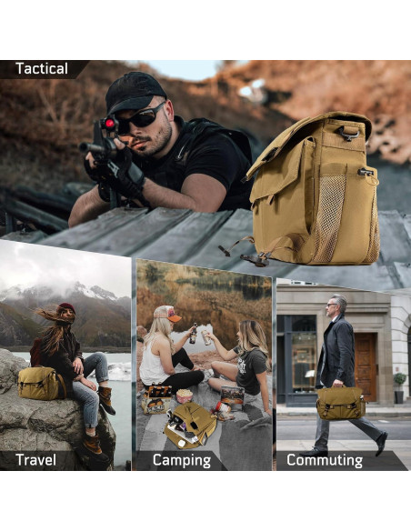 Bolsa Mensajera Táctica Unisex 1TG - Resistente al Agua 36.9x12.5x26cm