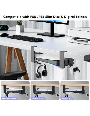 Soporte de escritorio Semaiki para PS5 y PS5 Slim, metálico