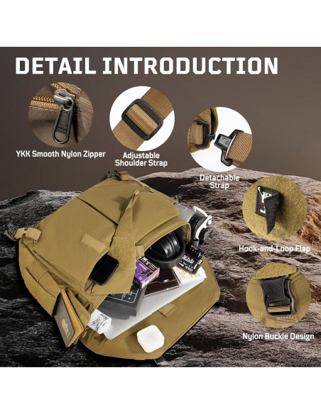 Bolsa Mensajera Táctica Unisex 1TG - Resistente al Agua 36.9x12.5x26cm