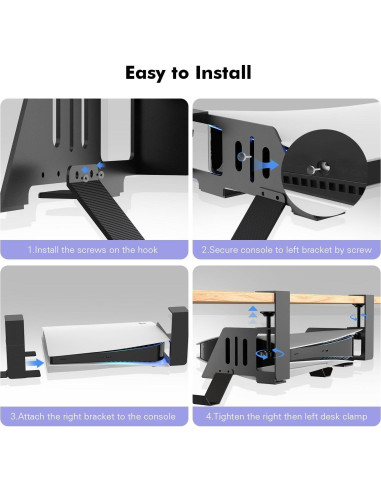 Soporte de escritorio Semaiki para PS5 y PS5 Slim, metálico