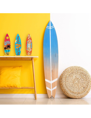 Blulu 4 Pcs Decoraciones Mesa Tabla Surf Tropical 32x9.3cm