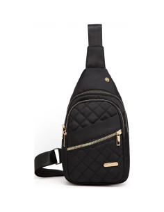 Bolso Bandolera YAZEKOUS Negro Nylon Ajustable 27.9x15.2cm 2
