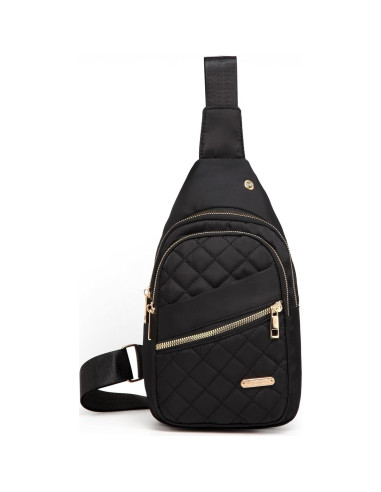 Bolso Bandolera YAZEKOUS Negro Nylon Ajustable 27.9x15.2cm