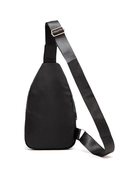 Bolso Bandolera YAZEKOUS Negro Nylon Ajustable 27.9x15.2cm
