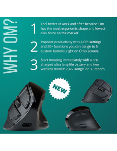 Ratón Vertical Ergonómico Ergodriven 14001 Inalámbrico 2