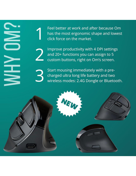 Ratón Vertical Ergonómico Ergodriven 14001 Inalámbrico