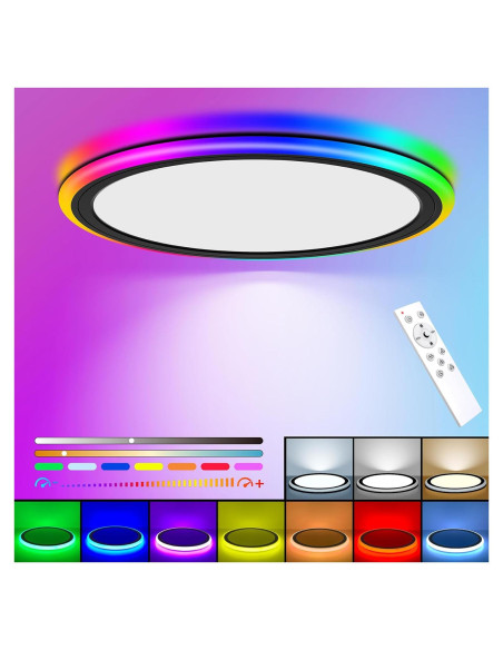Luz de Techo LED RGB BLNAN 33cm 24W Regulable con Control Luz de Techo LED RGB BLNAN 33cm 24W Regulable con Control