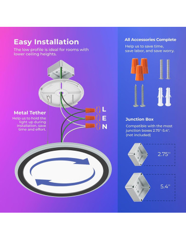 Luz de Techo LED RGB BLNAN 33cm 24W Regulable con Control