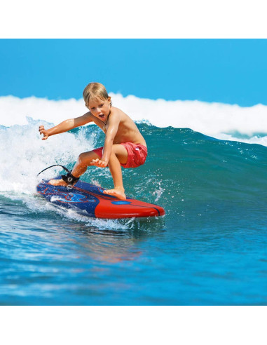 Tabla de Surf Giantex 182 cm 3 Aletas Desmontables Rojo