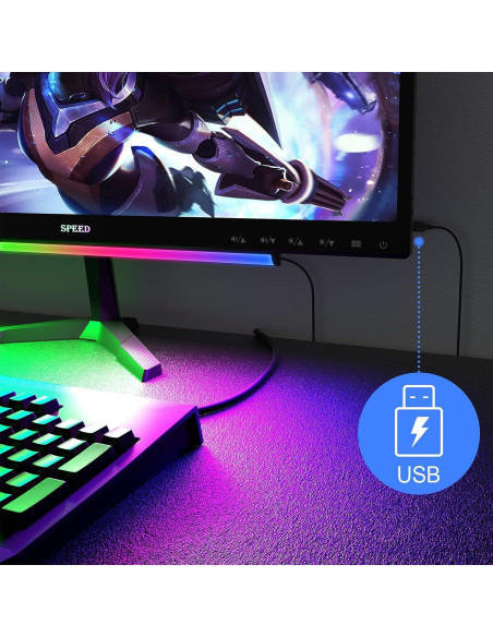 Barra de Luz Bajo Monitor RGB ABCidy 31.75 cm Control Remoto