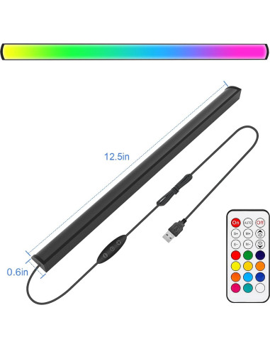 Barra de Luz Bajo Monitor RGB ABCidy 31.75 cm Control Remoto