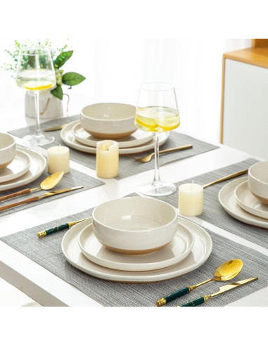 Conjunto de Vajilla de Cerámica AmorArc 12 Piezas para 4 Personas